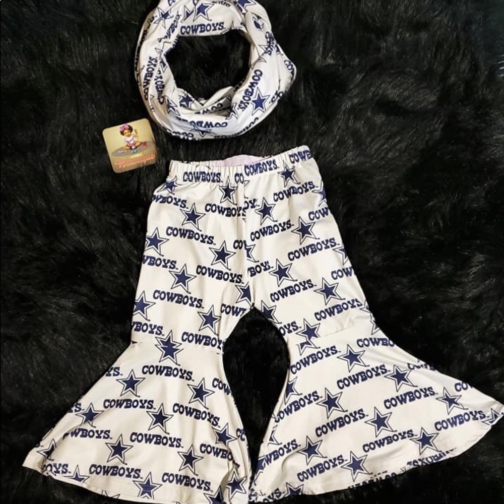 Cowboy Bellbottom ruffle tights for baby girls